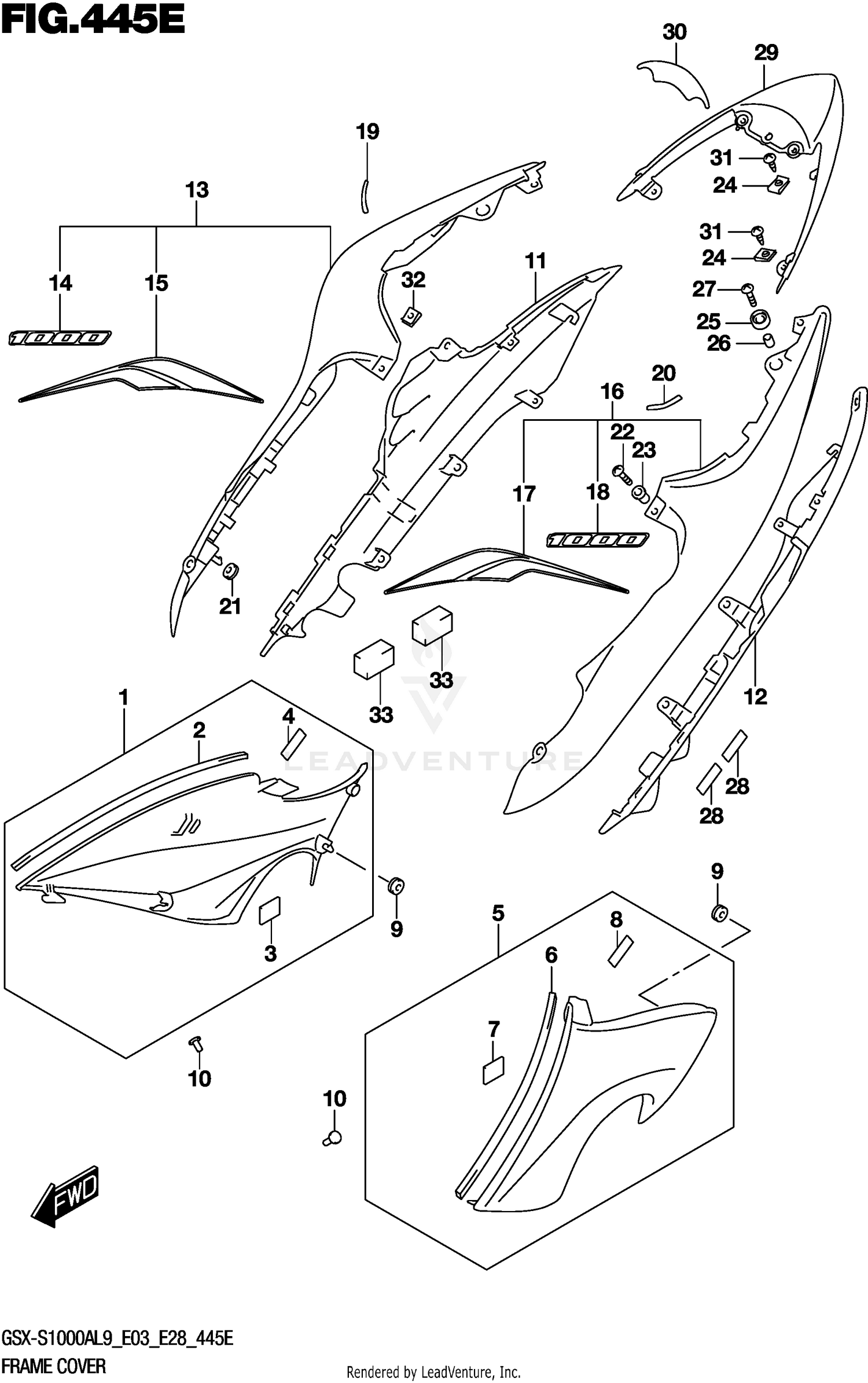 FRAME COVER (GSX-S1000YAL9 E28)