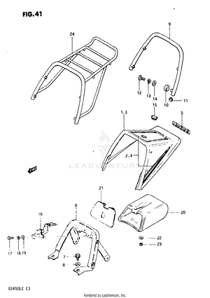 Seat Tail Cover (model Z) Schematic