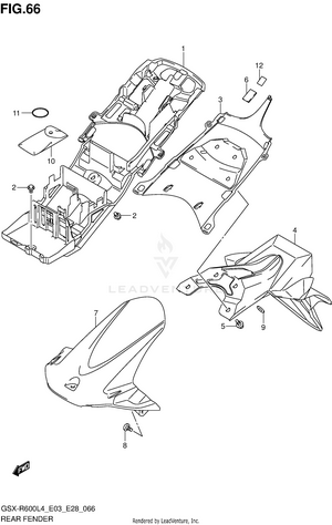 Rear Fender (gsx-r600l4 E33) Schematic
