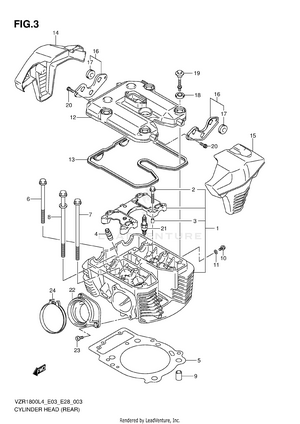 Cylinder Head (rear) Schematic