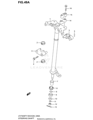 Steering Shaft (model Y/k1/k2) Schematic