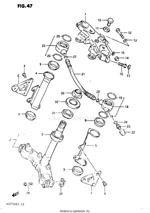 Steering Stem (gs1150ef/ef2/eg) Schematic