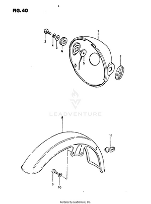 Headlamp Housing - Front Fender Schematic