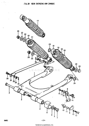 Rear Swinging Arm (rm80b) Schematic