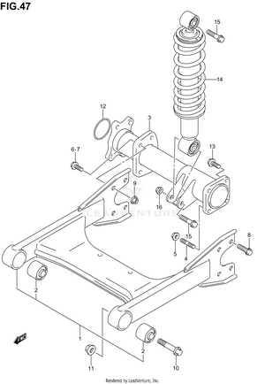 Rear Swingingarm (model K2/k3/k4) Schematic
