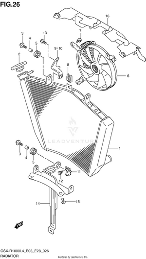 Radiator (gsx-r1000l4 E28) Schematic