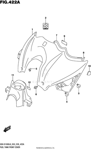 Fuel Tank Front Cover (gsx-s1000al8 E03) Schematic