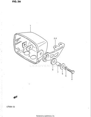 Headlamp Housing (model E) Schematic