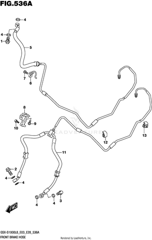 Front Brake Hose (gsx-s1000al8 E03) Schematic