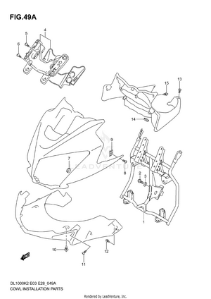 Cowl Body Installation Parts (model K4/k5/k6) Schematic