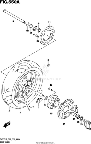 Rear Wheel (sv650l9 E03) Schematic