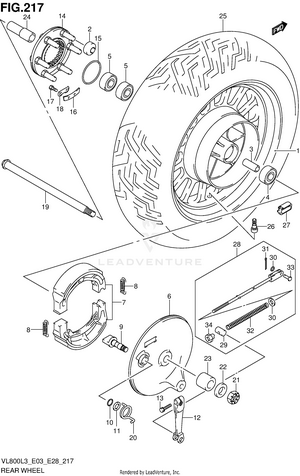 Rear Wheel (vl800cl3 E33) Schematic