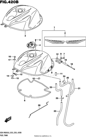 Fuel Tank (gsx-r600l8 E28) Schematic