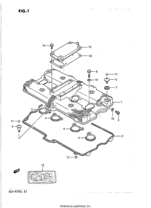 Cylinder Head Cover (model J/k) Schematic