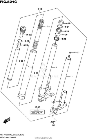 Front Fork Damper (gsx-r1000rza) Schematic