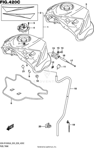 Fuel Tank (gsx-r1000l6 E33) Schematic