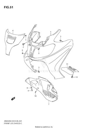 Front Leg Shield (an650k6/k7) Schematic