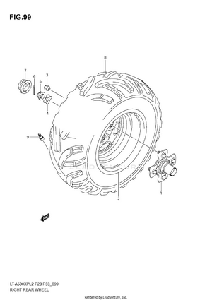Right Rear Wheel (lt-a500xpl2 E33) Schematic