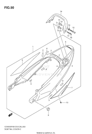Seat Tail Cover (cwh,egr) Schematic