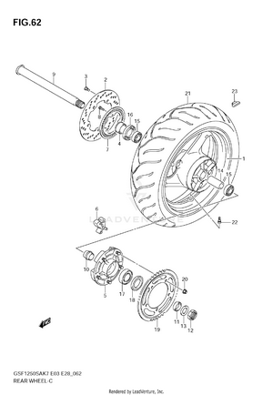 Rear Wheel (gsf1250sak7/sak8/sak9) Schematic