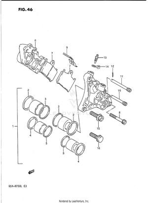 Front Calipers (model J/k) Schematic