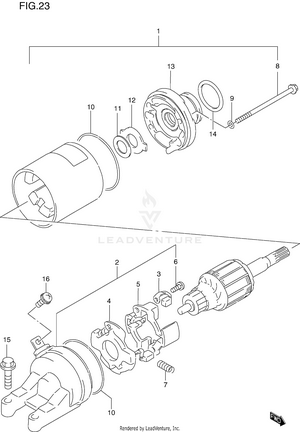 Starting Motor (model V/w/x) Schematic