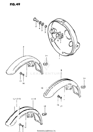 Headlamp Housing - Front Fender Schematic