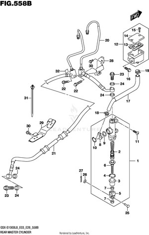Rear Master Cylinder (gsx-s1000azl8 E03) Schematic