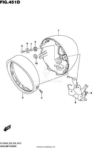 Headlamp Housing (vl1500btl8 E28) Schematic