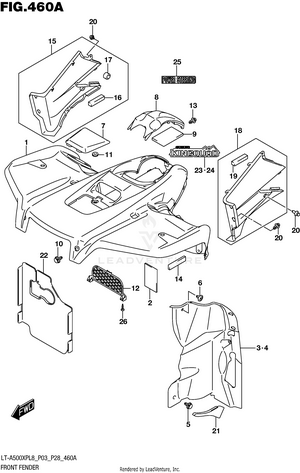 Front Fender (lt-a500xpl8 P03) Schematic
