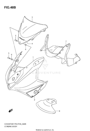Cowling Body (gs500fk9) Schematic