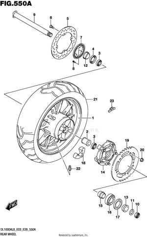 Rear Wheel (dl1000al8 E03) Schematic