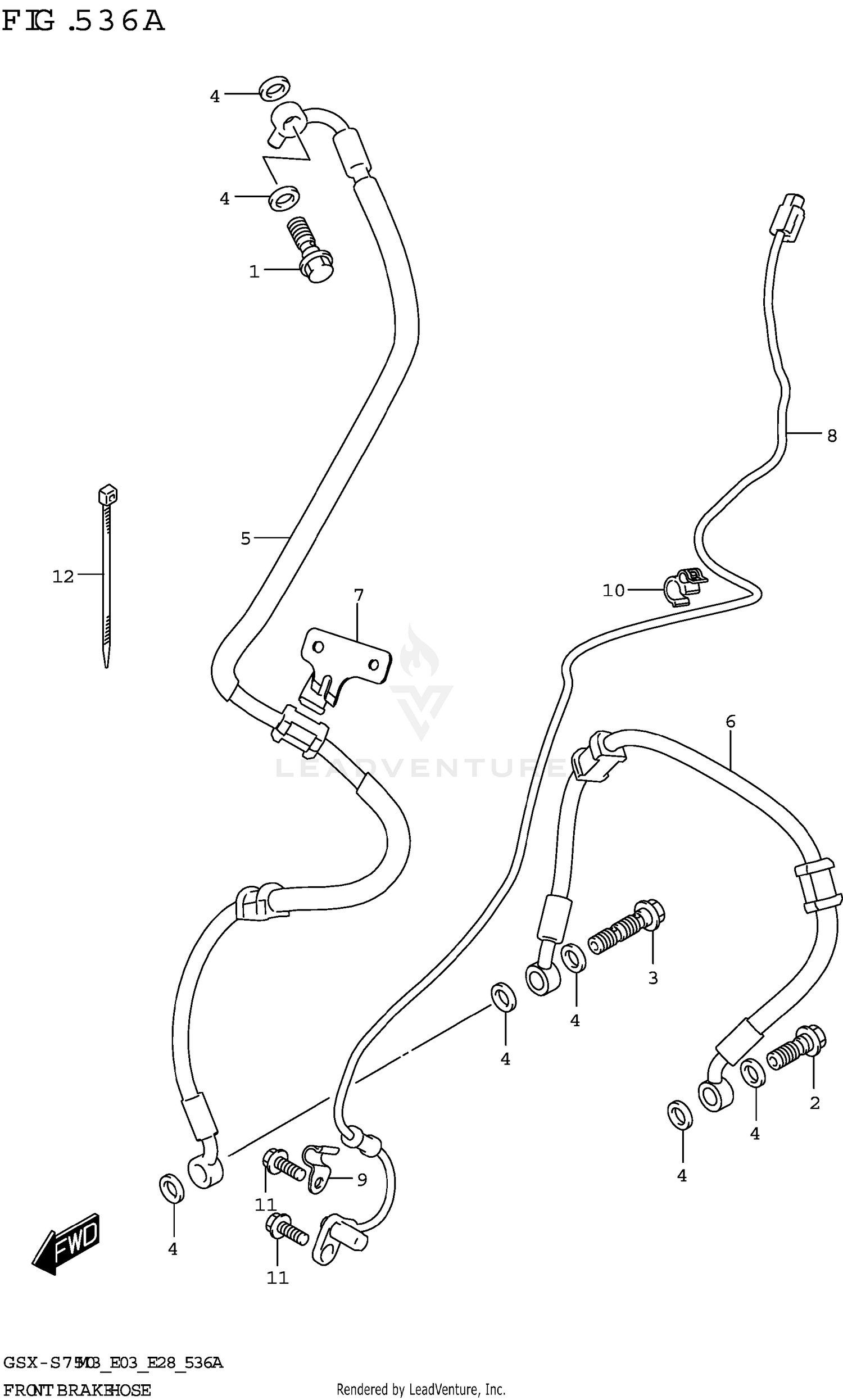 FRONT BRAKE HOSE (GSX-S750,GSX-S750Z)