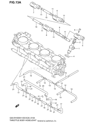 Throttle Body Hose/joint (model K2) Schematic