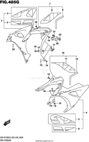 Side Cowling (gsx-r1000al8 E28) (for Yww) Schematic