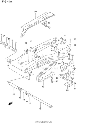 Rear Swinging Arm (model P) Schematic