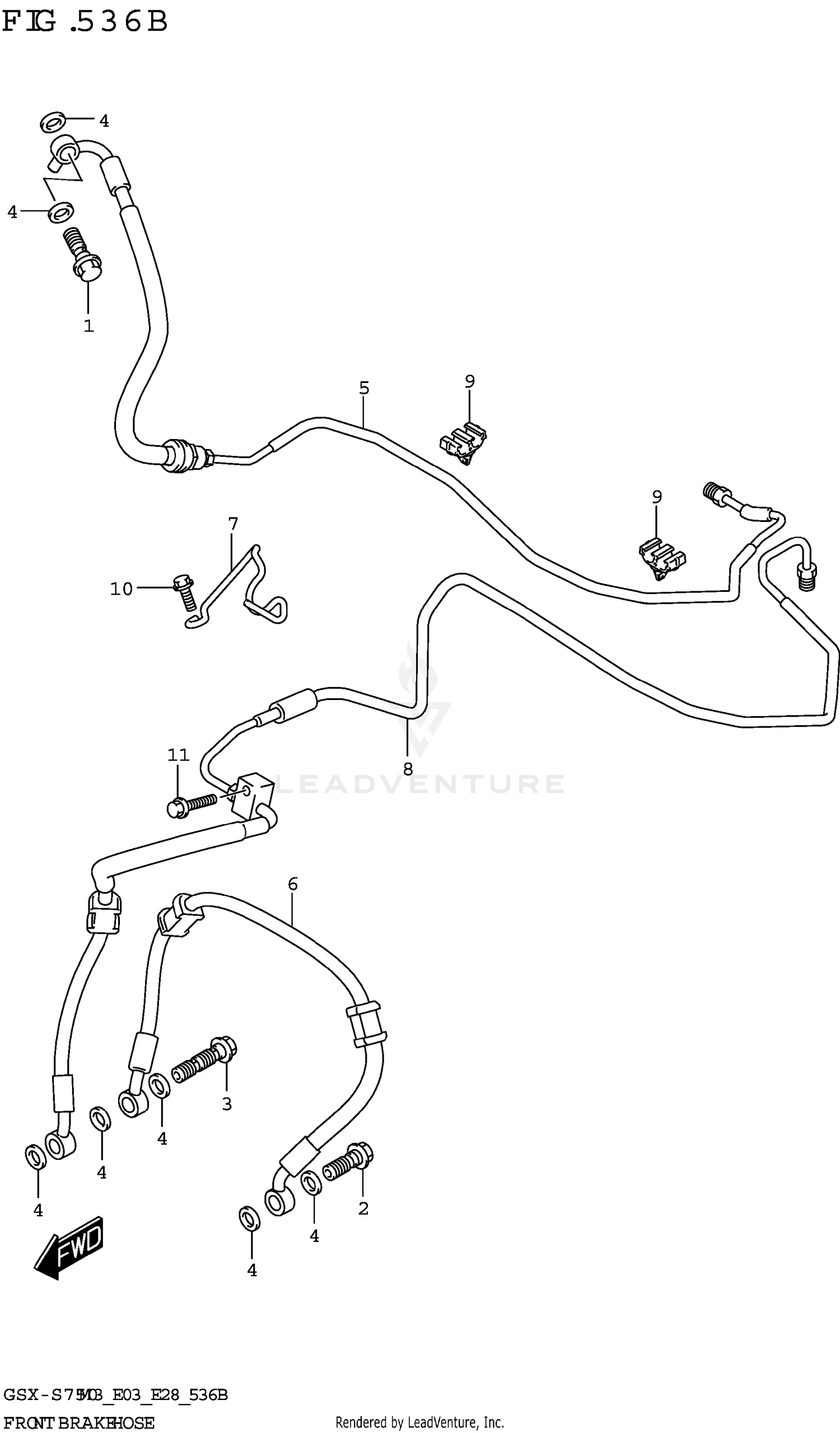 FRONT BRAKE HOSE (GSX-S750A,GSX-S750ZA)