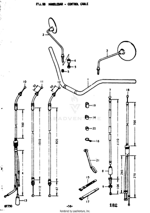 Handlebar - Control Cable Schematic