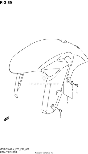 Front Fender (gsx-r1000l4 E28) Schematic