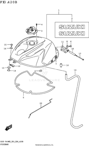Fuel Tank (gsx-r600:e33) Schematic