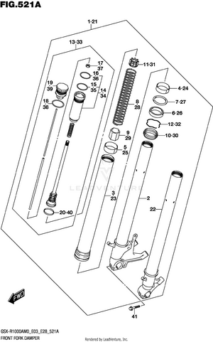 Front Fork Damper (gsx-r1000a) Schematic
