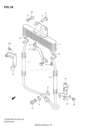 Oil Cooler (gs500fh) Schematic