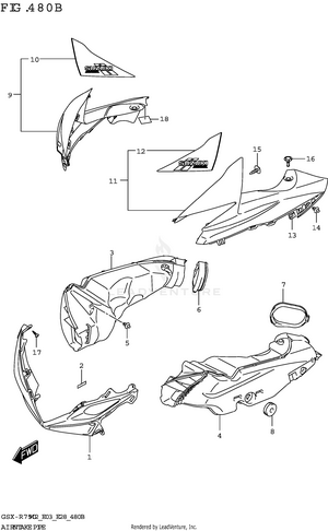 Air Intake Pipe (gsx-r750z) Schematic
