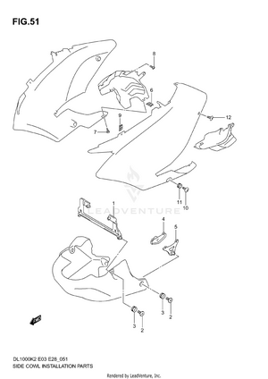 Side Cowl Installation Parts Schematic