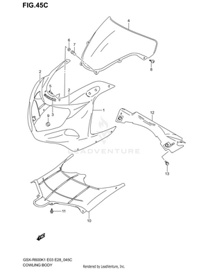 Cowling Body (gsx-r600k3) Schematic