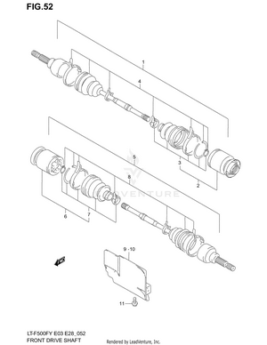 Front Drive Shaft (model W/x) Schematic