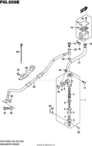Rear Master Cylinder (gsx-s1000l8 E33) Schematic