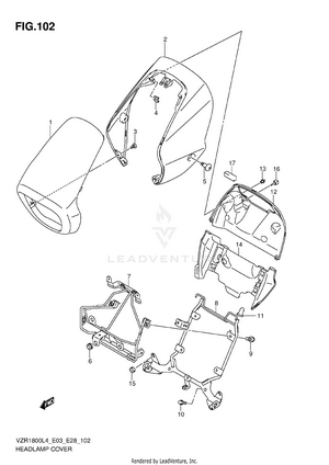 Headlamp Cover (vzr1800l4 E33) Schematic