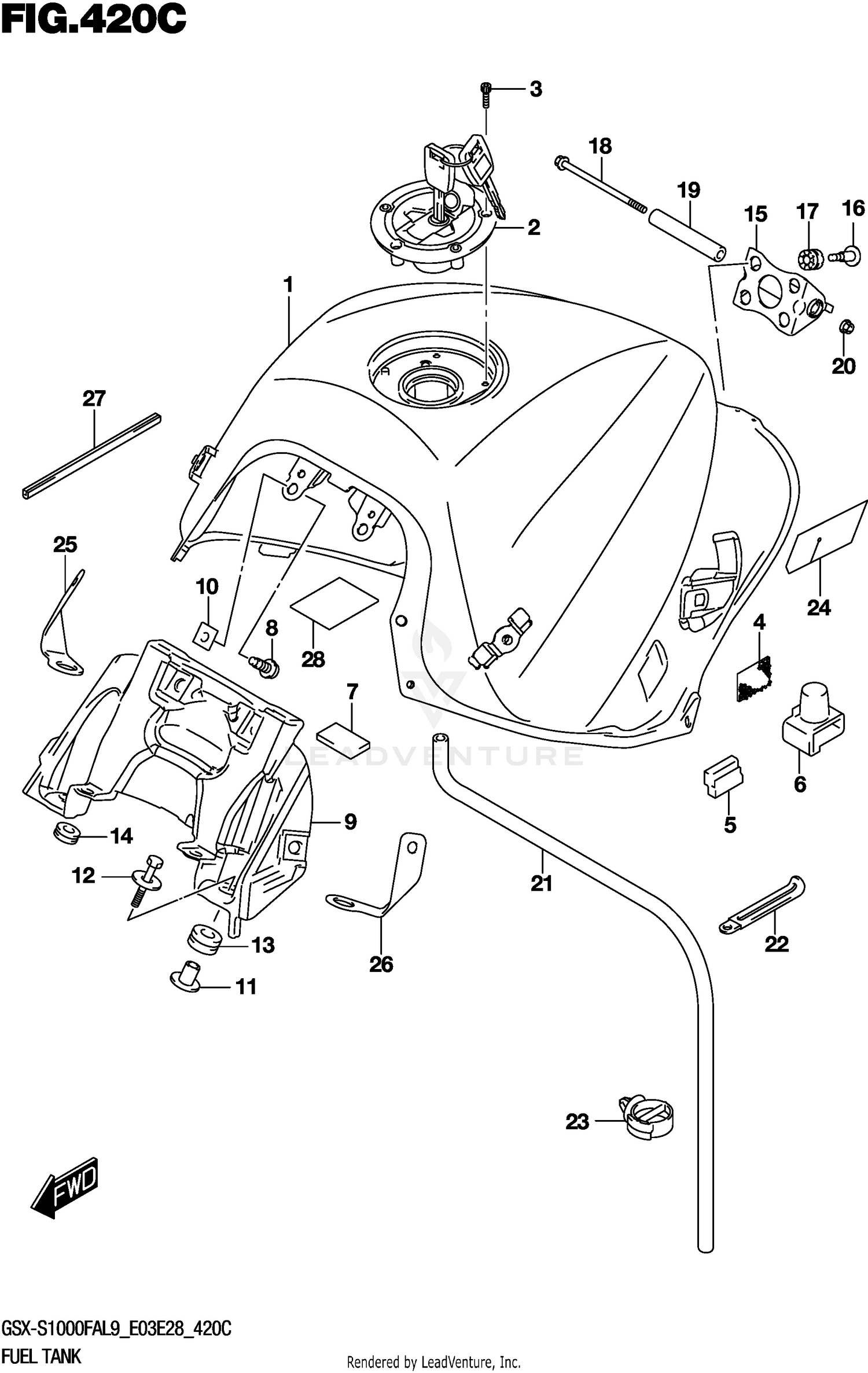 FUEL TANK (GSX-S1000FAL9 E33)