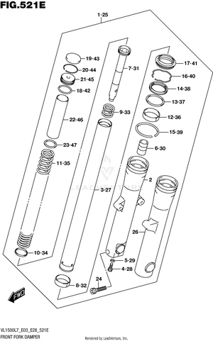 Front Fork Damper (vl1500tl7 E03) Schematic